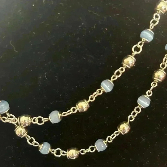 Cookie Lee beaded blue and silver tone necklace - Picture 3 of 3